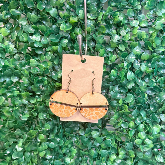Split Circle Leopard Earrings