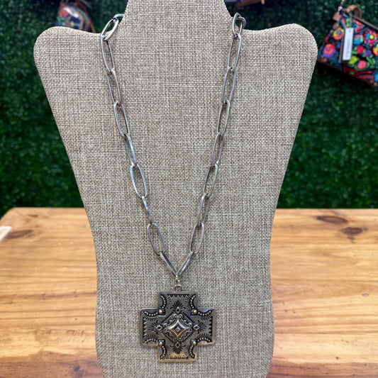Metal Cross Necklace