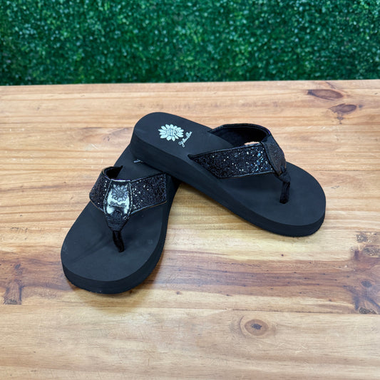 Yellowbox Glitter Black Sandals