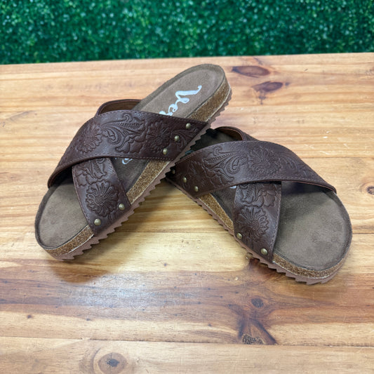 Very G CrissCross Sandals Brown