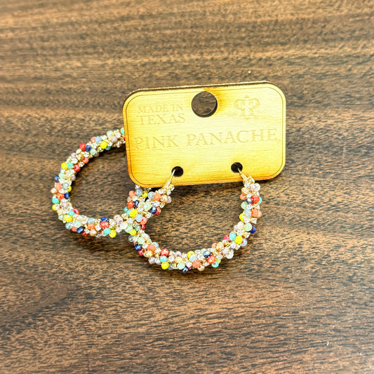 Multicolor Beaded Hoop Earrings