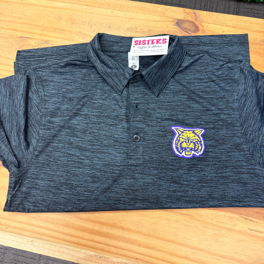 Wildcat Head Men's Black Polo
