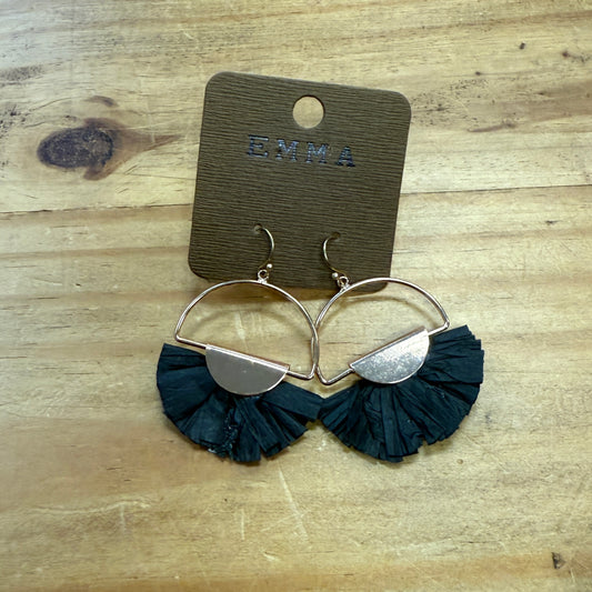 Black & Gold Crepe Earrings