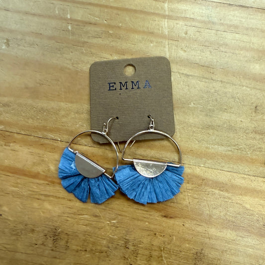 Dusty Blue & Gold Crepe Earrings