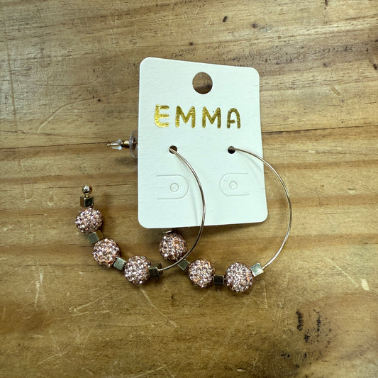 Rose Gold Beaded Hoops