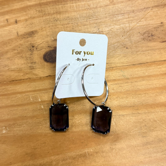 Purple Haze Crystal Hoops