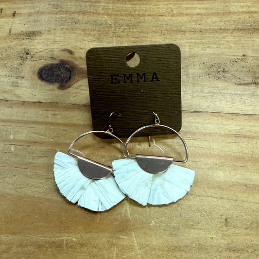 Beige & Gold Crepe Earrings