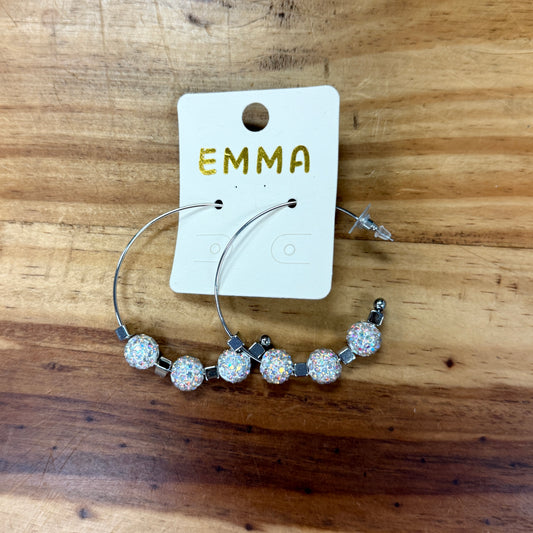 Iridescent Beaded Hoops