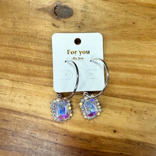 Clear Crystal Hoops