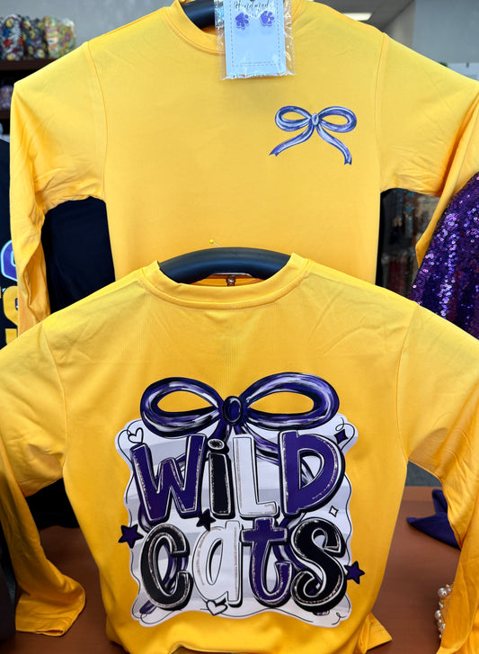 Gold Bow Wildcats Long Sleeve