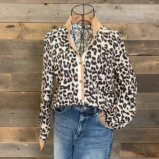Leopard Print Long Sleeve Top