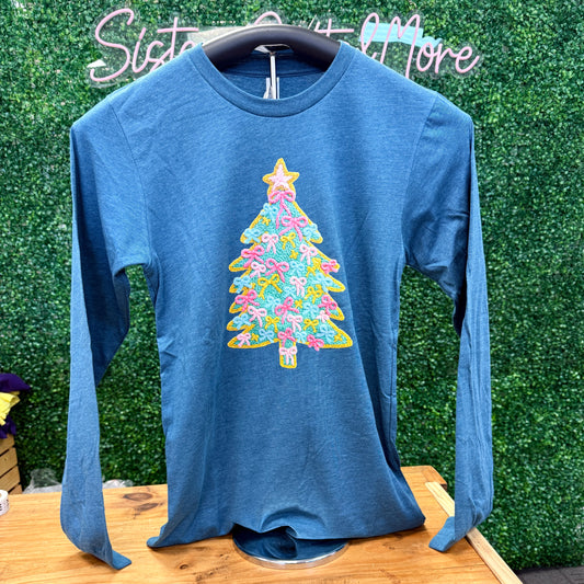 Crochet Print Christmas Tree Tee