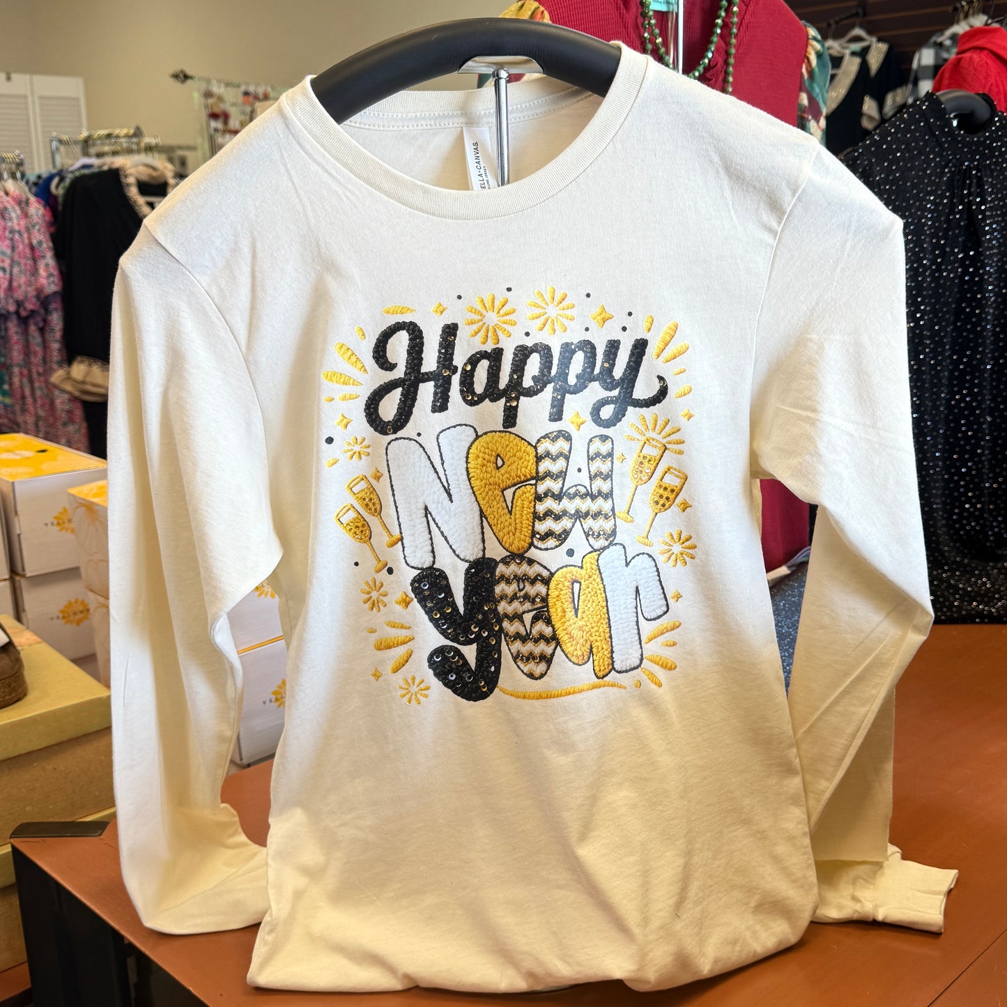 Faux Crochet/Sequin New Year Tee