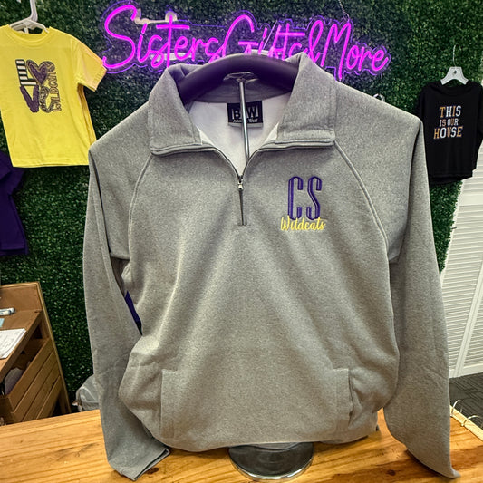 CS Wildcats Gray 1/4 Zip