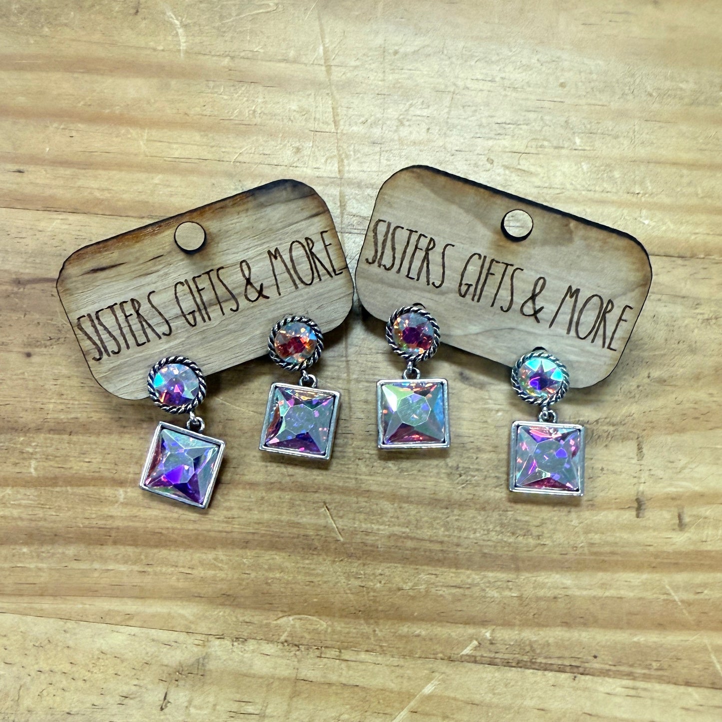 Crystal Round/Square Earrings