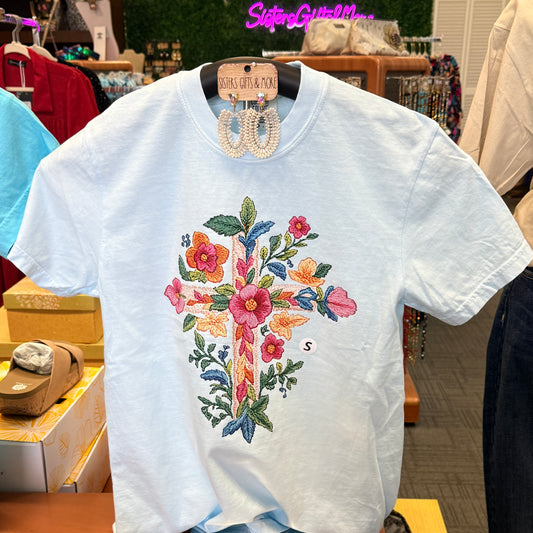 Faux Embroidered Cross