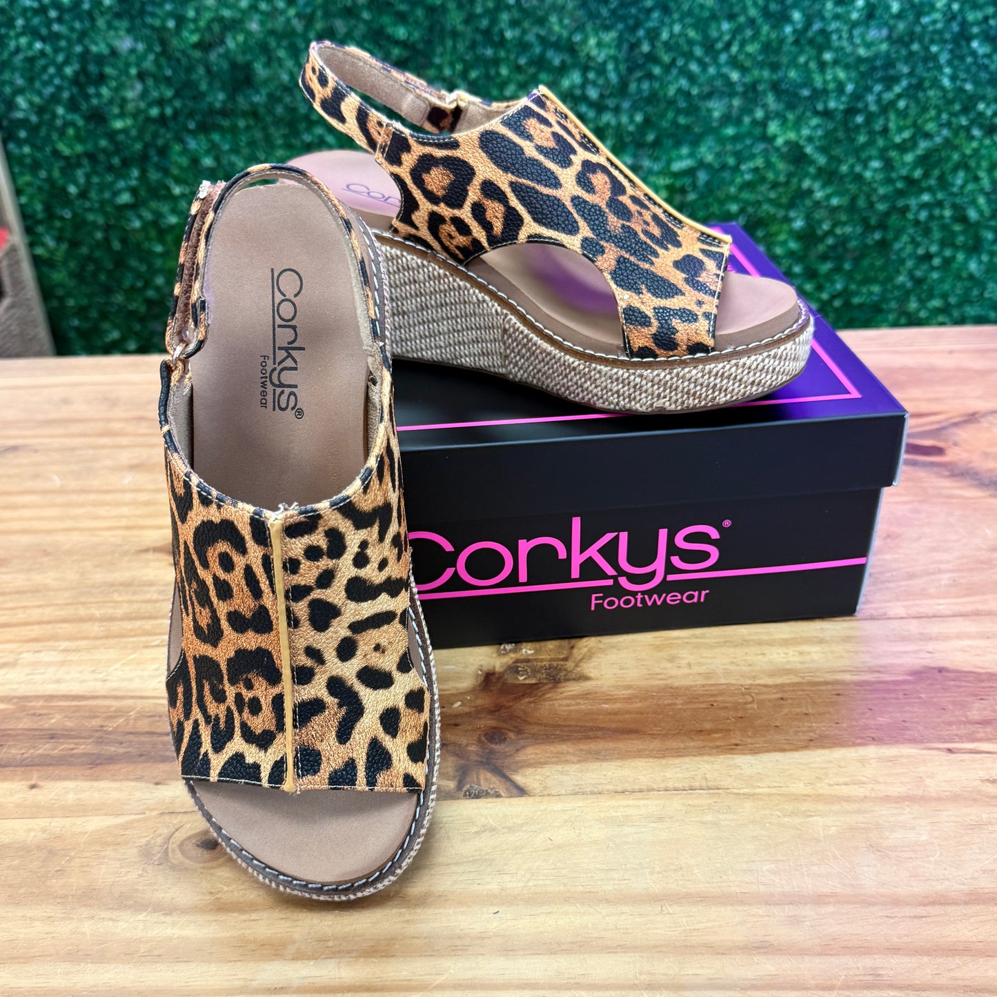 Corkys Carley Leopard Wedges