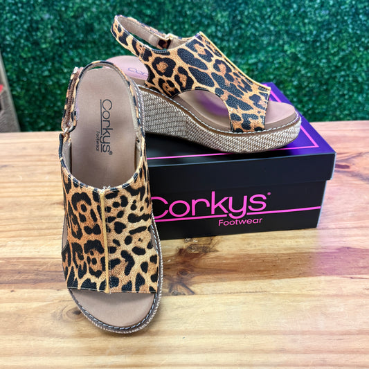 Corkys Carley Leopard Wedges