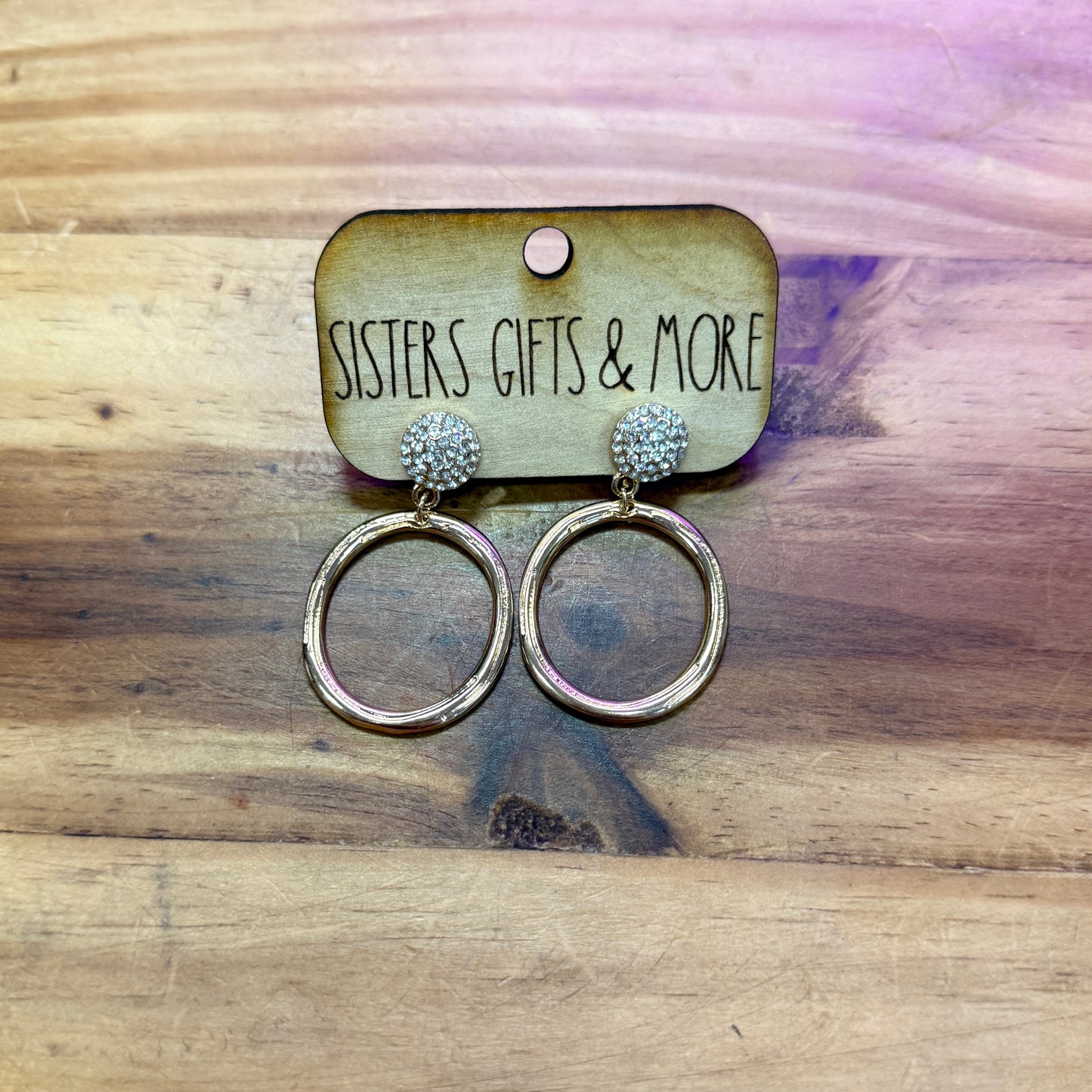 Crystal w/Round Dangle Earrings