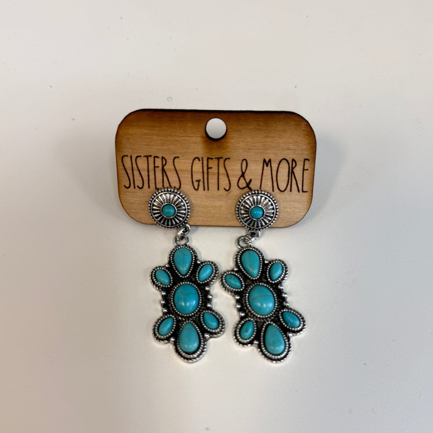 Turquoise/Silver Drop Earrings