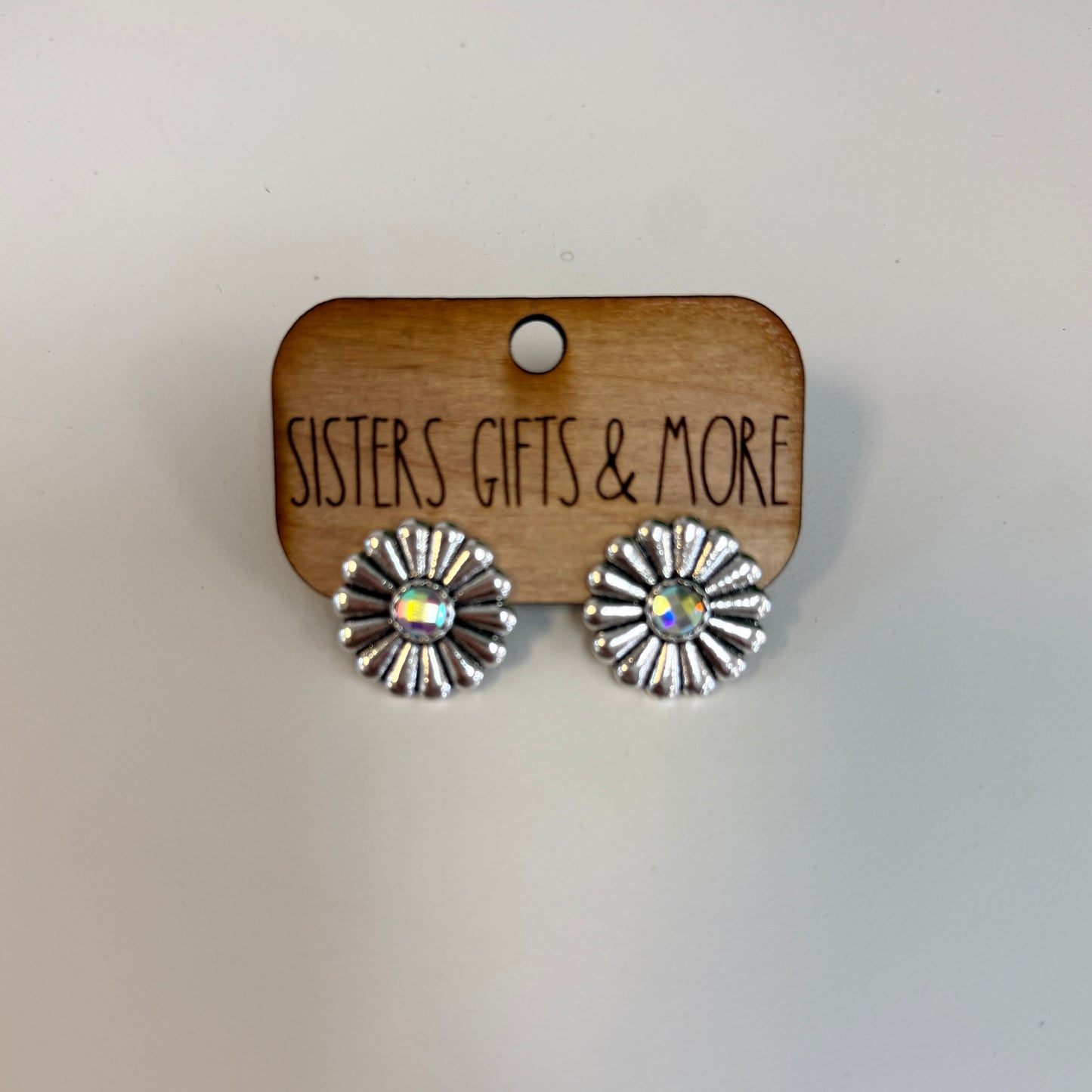 AB Stone on Silver Flower