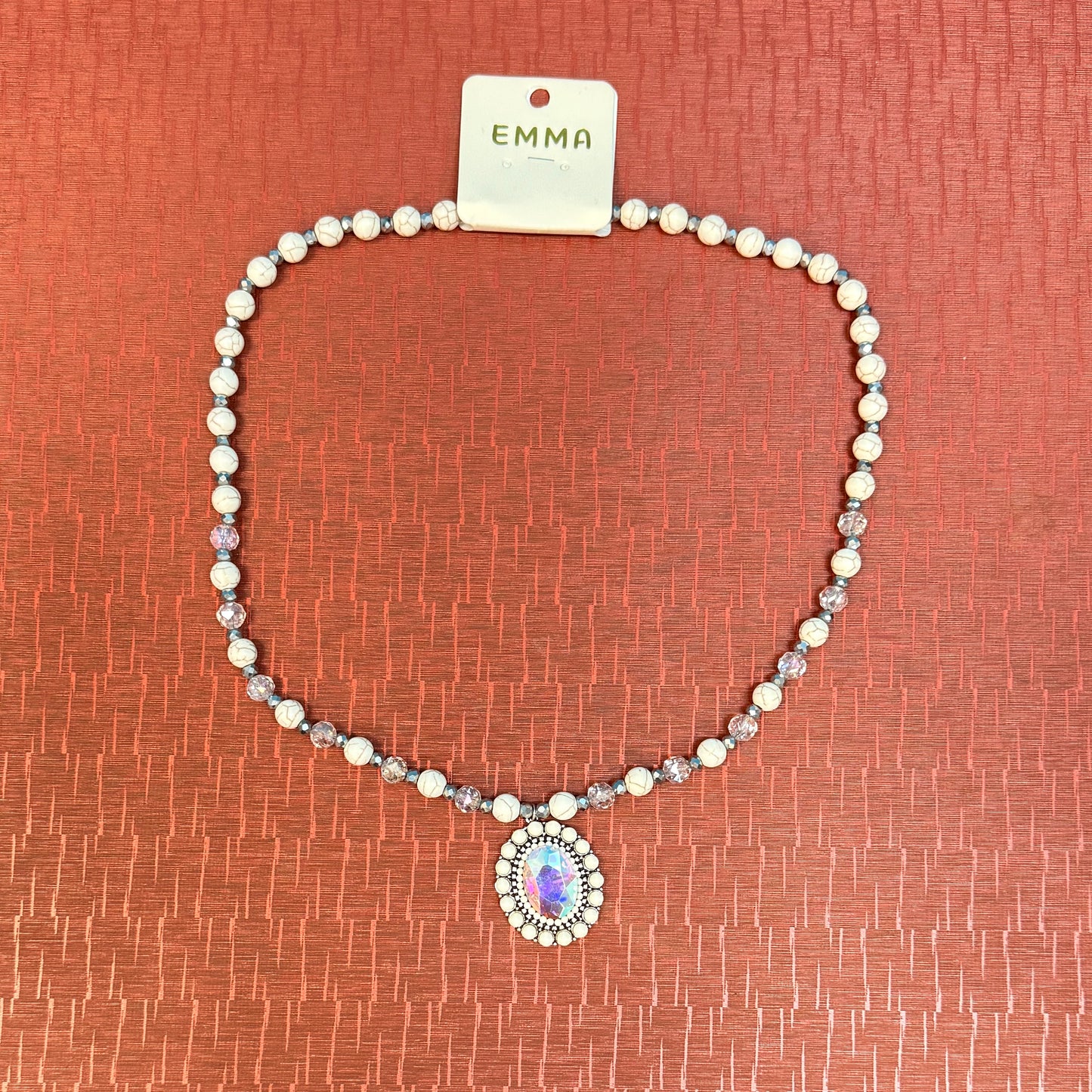 White Stone/Crystal Necklace