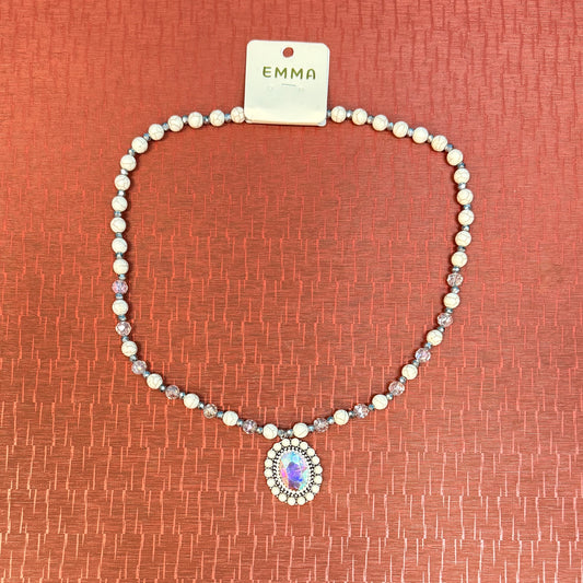 White Stone/Crystal Necklace