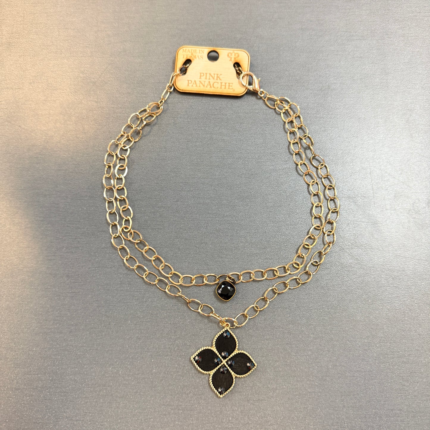 Black Clover Cross Necklace
