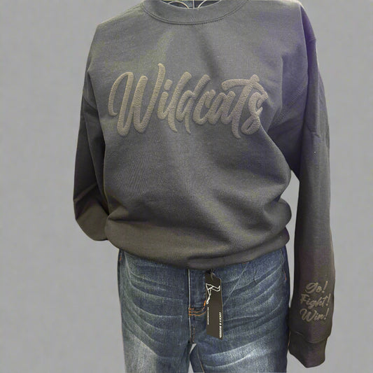 Black/Black Puff Wildcats Sweatshirt