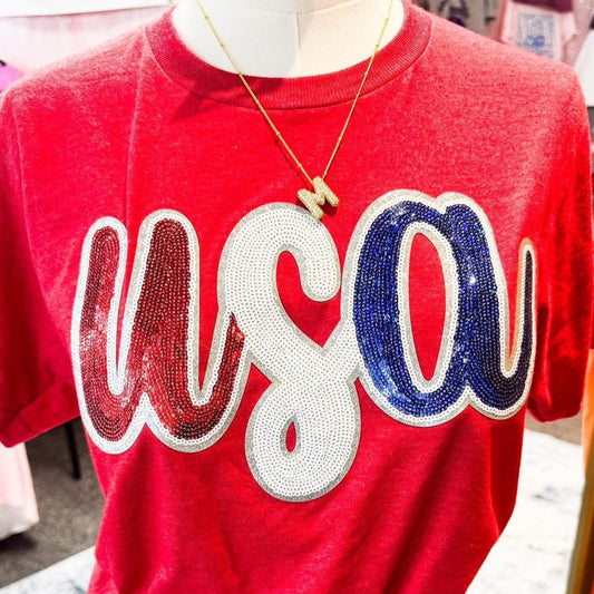 USA Sequined Tee