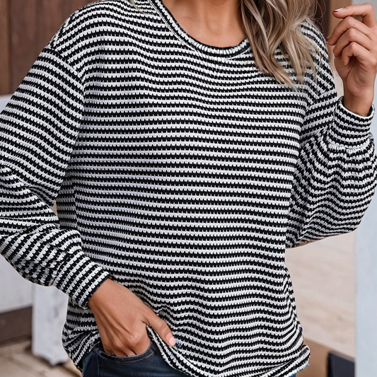 Black and White Striped Top