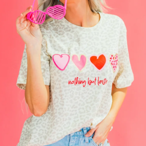 Nothing But Love-Animal Print Tee