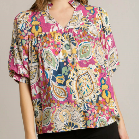 Colorful Pink Top