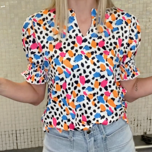 Brush Stroke Colorful Blouse