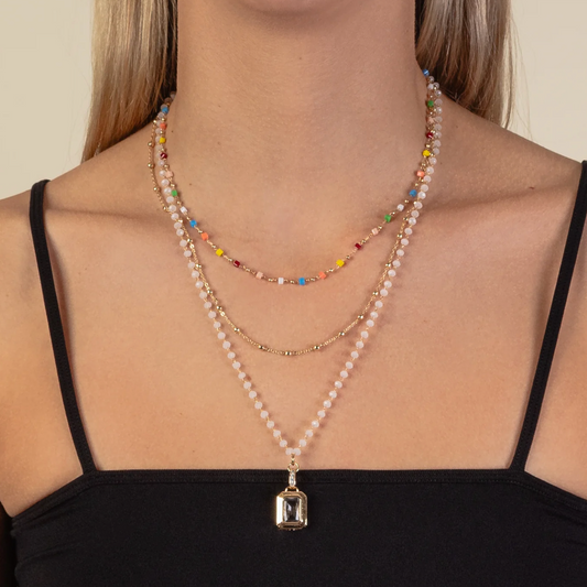 Layered Multicolor Pendant Necklace