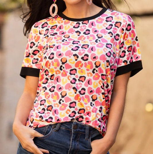 Multi Colored Leopard Top