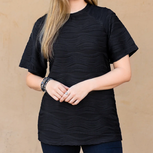 Black Textured Top