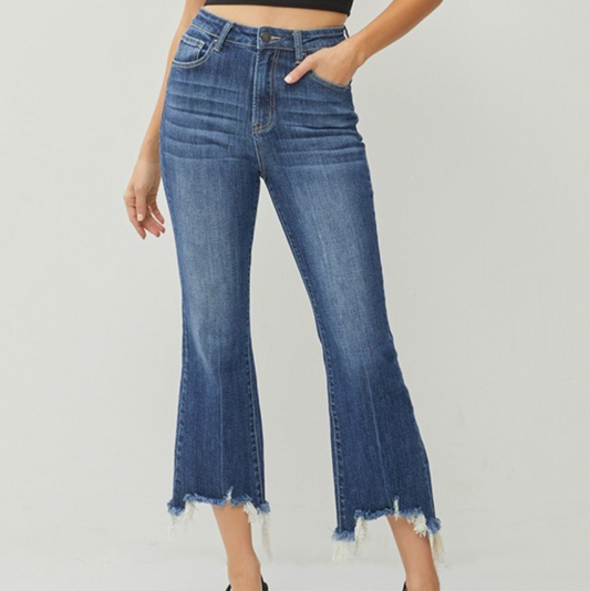 Risen HR Flare Frayed Jeans
