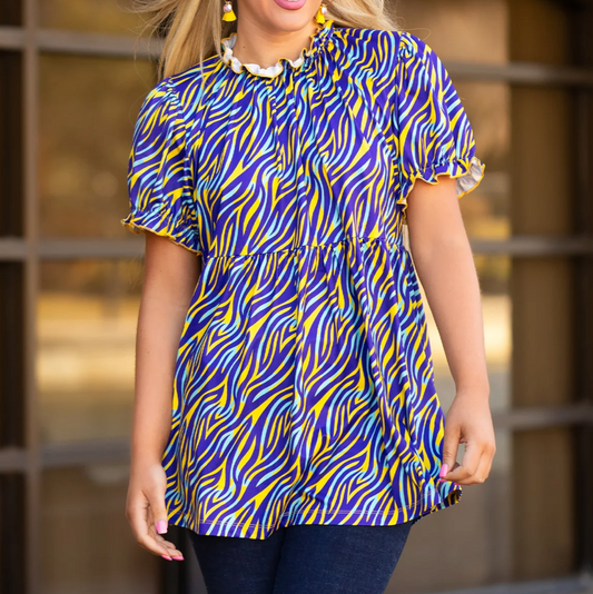 Purple Leopard Print Top