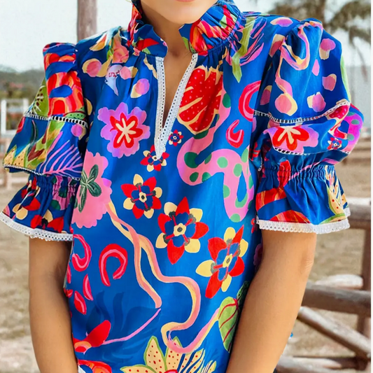 Bright/Bold Abstract Top