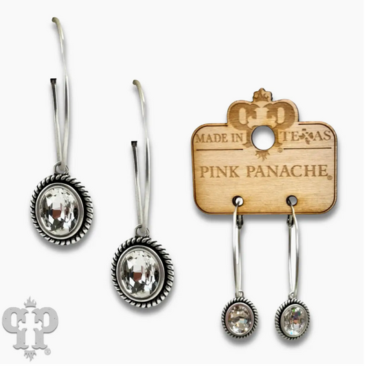 Pink Panache Crystal Drop-Silver
