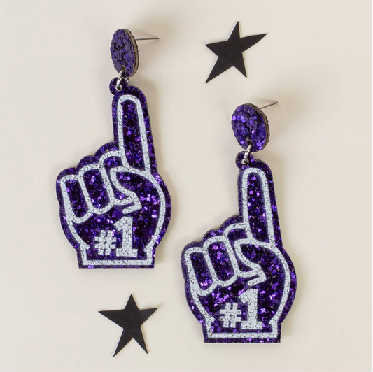 #1 Purple Glitter Earrings