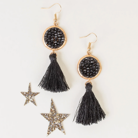 Black Tassel Earrings