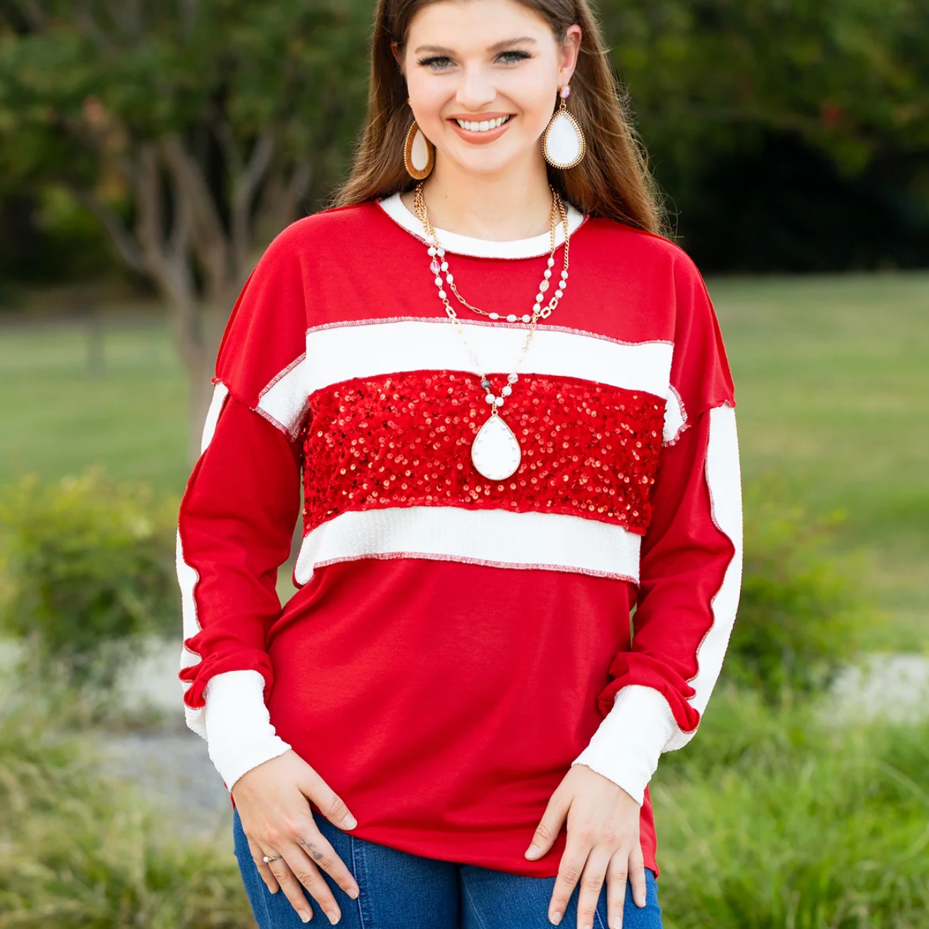 Red Sequin Top