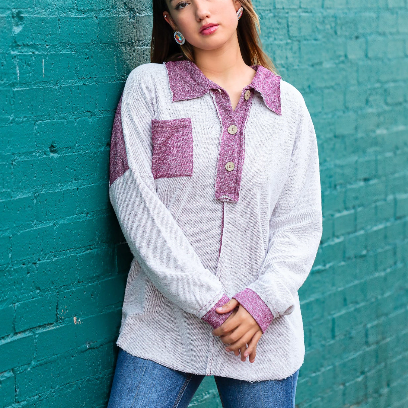 Maroon Pull-Over Top