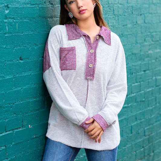 Maroon Pull-Over Top