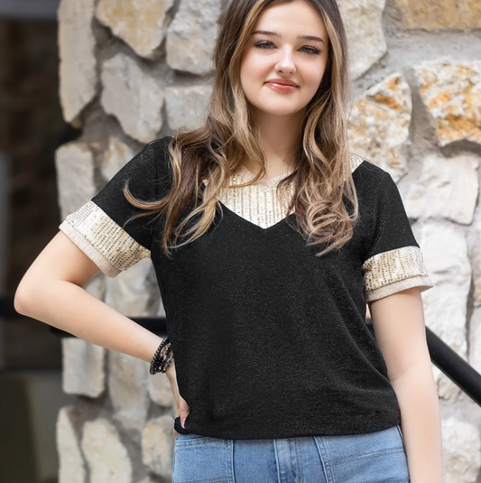 Black Shimmer w/Sequin Top