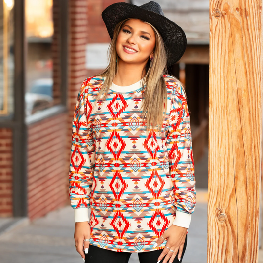 Aztec Print Top