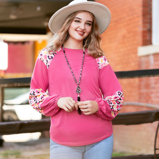Pink Leopard Top