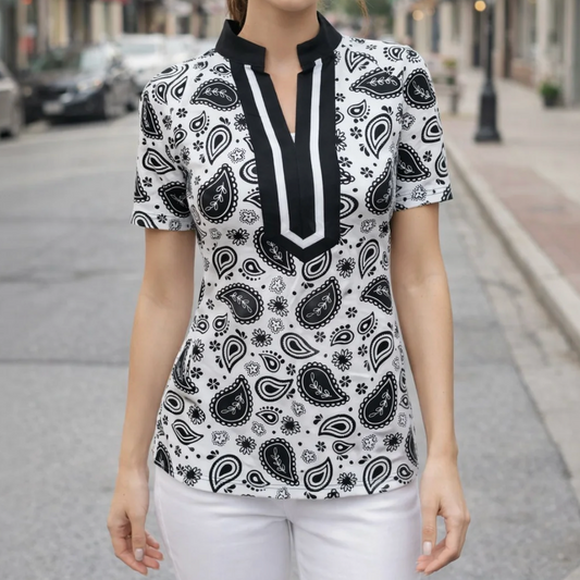Black & White Paisley Top